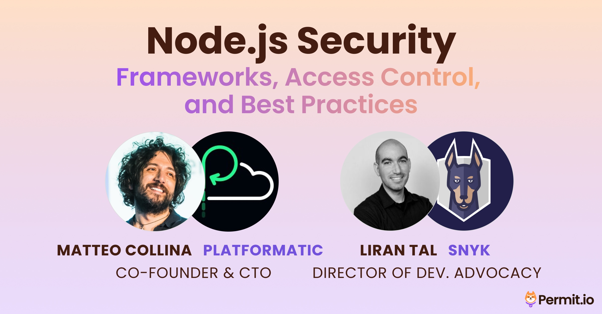 Uncover Node.js security with Matteo Collina (Co-Founder & CTO @Platformatic) and Liran Tal (Director of dev. advocacy @Snyk)! Dive into access control, authorization, and security challenges in Node.js frameworks. Learn why decorators and middleware aren't enough and discover best practices from experts